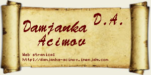 Damjanka Aćimov vizit kartica
